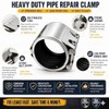 Pipe Repair Clamp，3 inch(74mm-79mm) Stainless Steel Leak Sealer, Heavy Duty