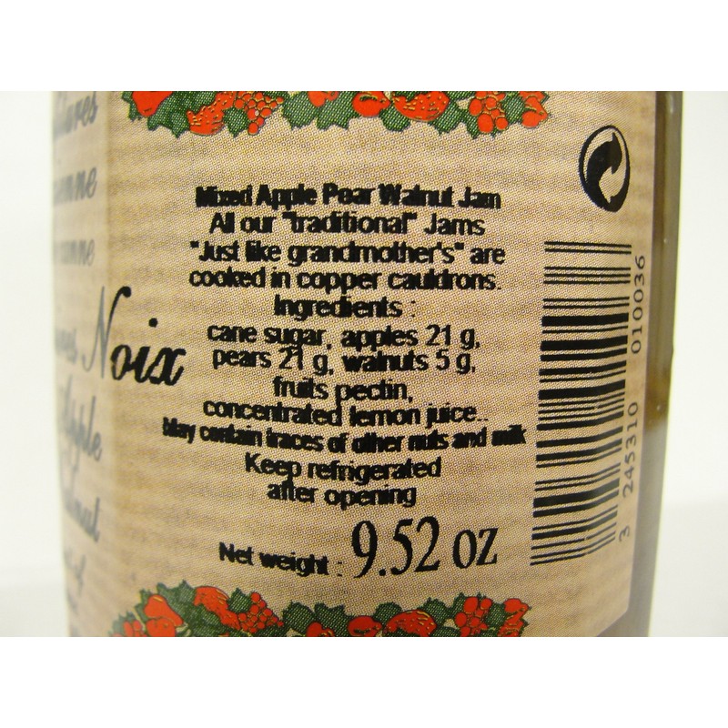 Apple Pear Walnut Jam Andresy All natural French jam pure