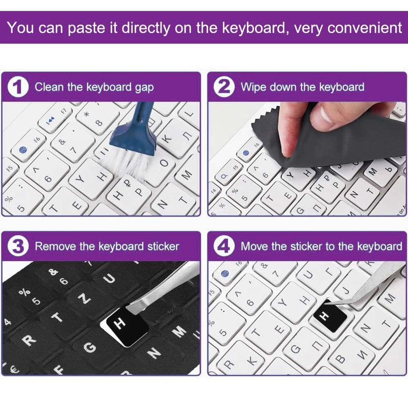 Replacement English Keyboard Letter Stickers, Universal English Keyboard Stickers with