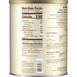 Ghirardelli Chocolate Company Ghirardelli Chocolate Company Sweet Ground White Chocolate Gourmet Flavored Powder 3.12 lb with Ghirardelli Stamped Barista Spoon