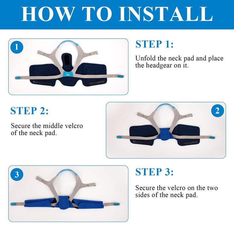 Neck Pad Compatible with CPAP Headgear Straps, Comfort Headgear Strap