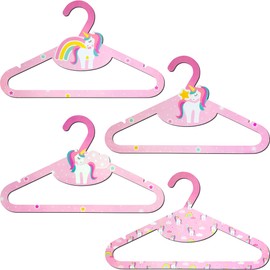Dalber Children's Clothes Hangers, Children's Hangers, Unicorns, Pink, Pack of 8 (2 x Model) 31 x 18 cm