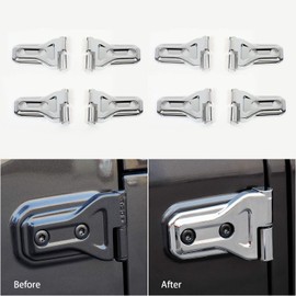 Door Hinge Cover for 2018 Jeep JL Wrangler Unlimited 4-Door (Chrome, Pack of 8)
