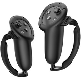 Controller Grips Cover Compatible with Meta Quest 3 Accessories, Soft Silicone Grip Cover and Adjustable Knuckle Straps for Oculus Quest 3 VR Controllers