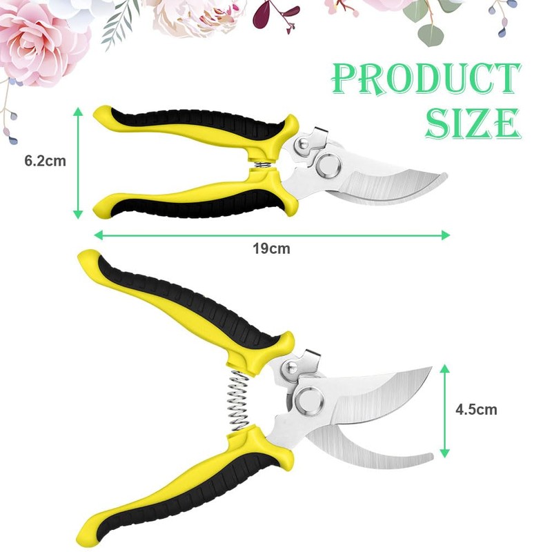 OFFCUP Garden Secateurs, Florist Scissors, Bypass Pruning Shears Professional Secateurs
