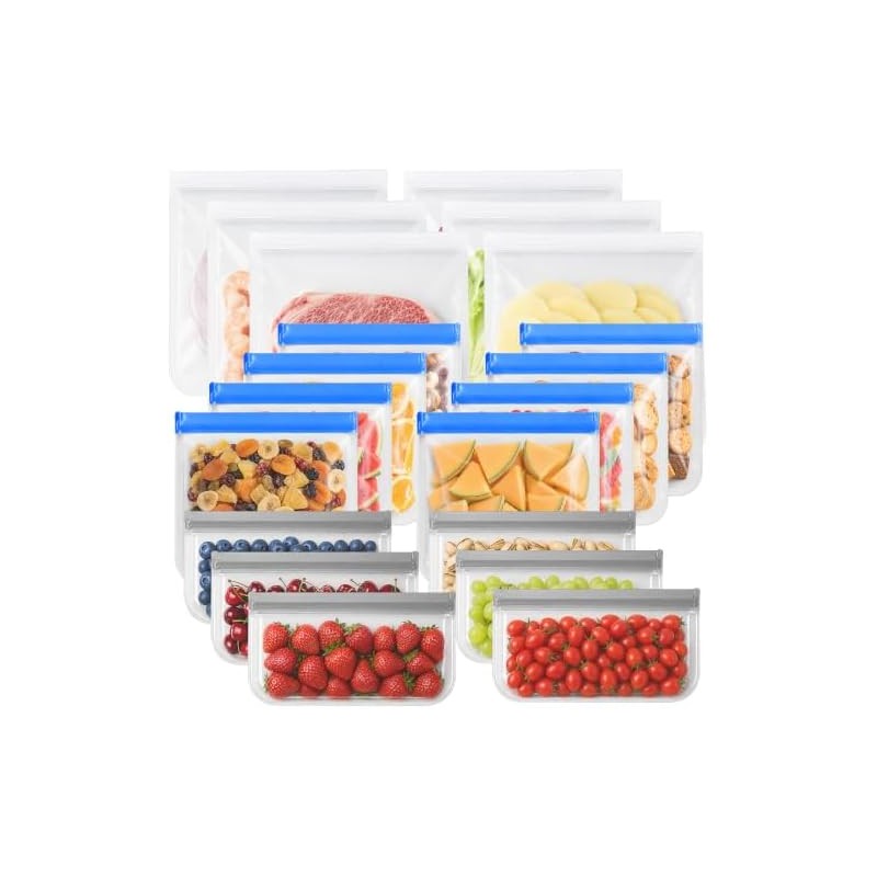 Bolsas Reutilizables para Alimentos,20PCS Bolsas de Silicona para Alimentos