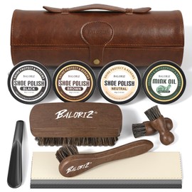 BALORIZ Shoe Polish Kit, 13Pcs Shoe Shine Kit for Men & Women, Leather Boot Care, Shoe Care Kit As Birthday Anniversary Gifts for Men Women Him Her Friend