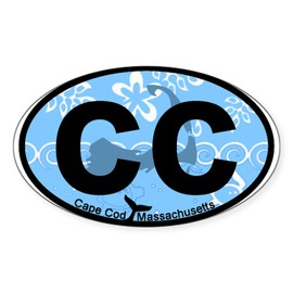 CafePress Cape Cod MA Oval Design Oval Car Bumper Sticker