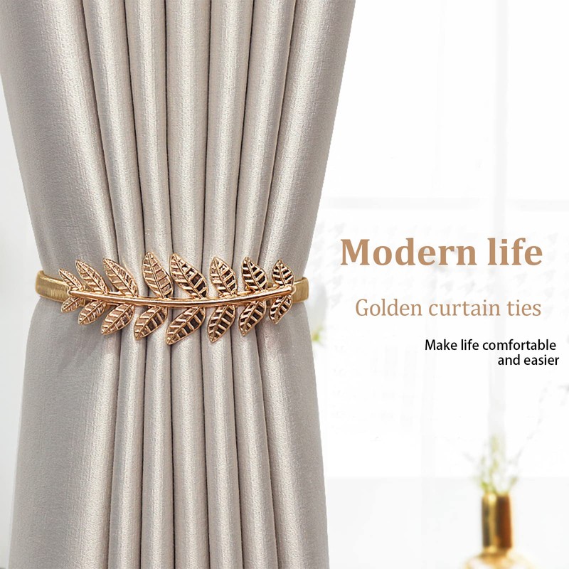 Curtain Tiebacks, Metal Leaves Curtain Holdbacks Adjustable Curtain Straps Curtain