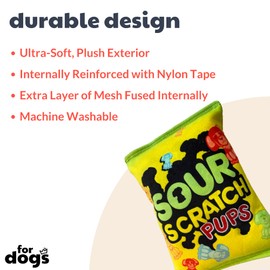 Huxley & Kent for Dogs | Sour Scratch (Large) | Power Plush Dog Toy with Squeaker | Funny Dog Toy | Cute Dog Toy | H&K Squeaky Dog Toy