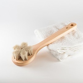 White Horse Hair Body Brush Sakura Cleopatra | Total Length 12.0 inches (305 mm) | Long Type