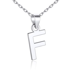 SILVERCUTE Letter F Initial Necklace For Teen Girls Women 925 Silver Pendant Chain Choker Necklaces Jewellery