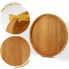 MAGIGO 24 Inches Extra Large Round Teak Wood Ottoman Tray