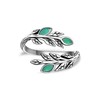 Green Aventurine Olive Leaf Ring - 925 Sterling Silver Peaceful
