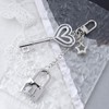 Lock Keychain with Key Star Bag Charms for Handbags Tote