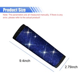 GAOLAOSY 2PCS Bling Car Seat Belt Covers, Rhinestone Crystal Vehicle Seat Strap Cushion, Glitter Car Seatbelt Shoulder Protection Pad, Auto Interior Decoration Accessory for Cars, Trucks (Blue)
