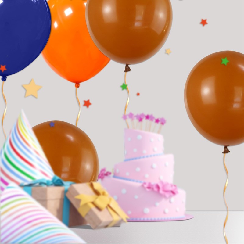 32Pcs Brown Big Balloons 18 Inch, Round Large Brown Latex