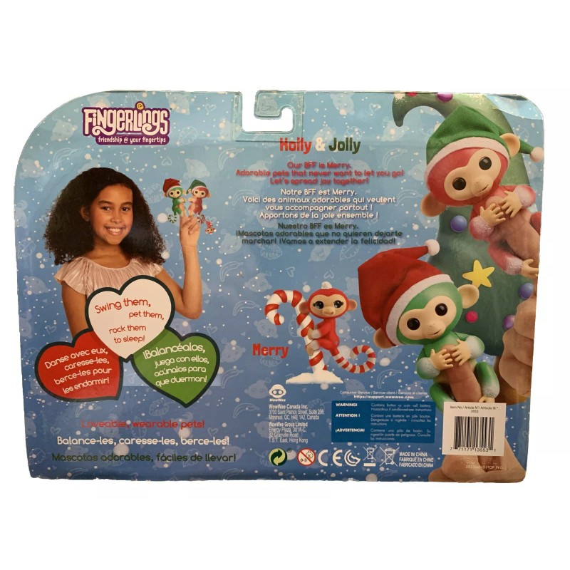 WowWee NIP HOLLY & JOLLY CHRISTMAS FINGERLINGS TOY PLUS BONUS
