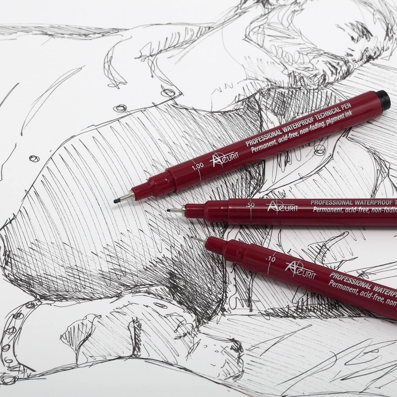 Acurit Waterproof Technical Pens - Professional Waterproof Technical Pen, Rich