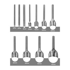 QUARKZMAN Pack of 11 Half Round Leather Punch, 3 mm - 45 mm, Leather Cutter Bow Curve, Belt End Cutter, Carbon Steel Semicircle Punch Tool for Strap, Belt, Purse and Bag