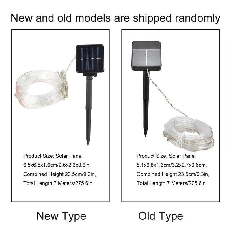 Solar String Light 7m 50LEDs Solar Tube Light Outdoor Waterproof