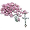 CB Catholic Mothers Day Rosary with Pink Rose Bud Shaped