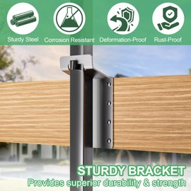 T-Post Mounting Bracket, Stainless Steel T Post Target Hanger Mount Fence Bracket for Mailbox, Wood Lumber, Signs, Birdhouse T-Post (6 Pcs, Max. 1-1/2" Width)