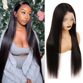 aallinine 30 Inch 13x6 Lace Front Wigs Human Hair Pre Plucked Straight HD Lace Front Wigs Human Hair 13x6 Frontal Wigs with Baby Hair Straight Wigs for Women