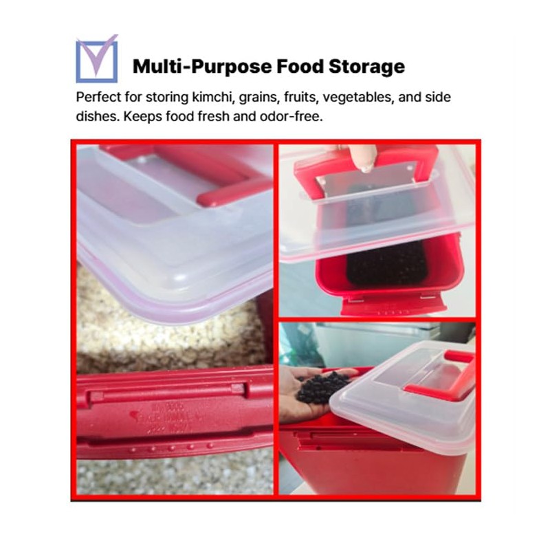 7L-1, 3.2L-2, Airtight Kimchi Container with Handle, Multi-Purpose Food Storage