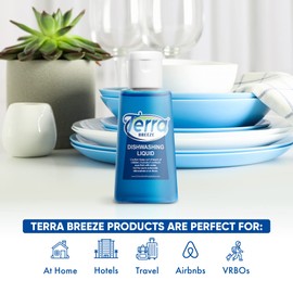 Terra Breeze Tiny Dish Soap Detergent | For Use in Vacation Rentals and Extended Stay Hotels | 1.6 oz (Case of 50)