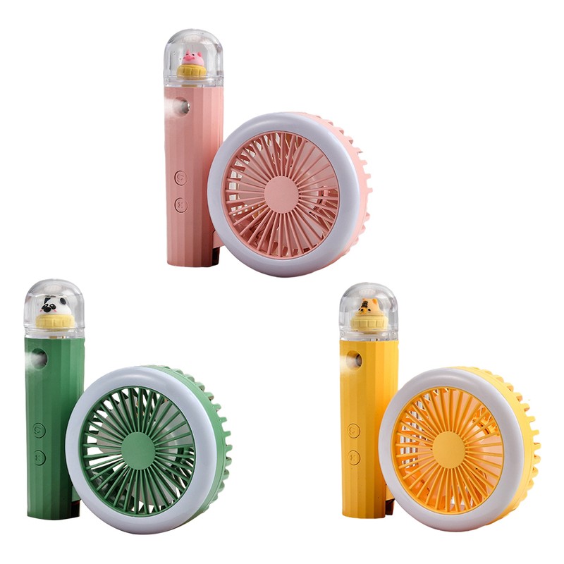 Portable Handheld Fan Mini Pocket Fan with Humidifier Nightlight Rechargeable