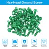 PATIKIL Grounding Screws Kit,100 Pcs 10-32 x 3/8" Hex Flanged