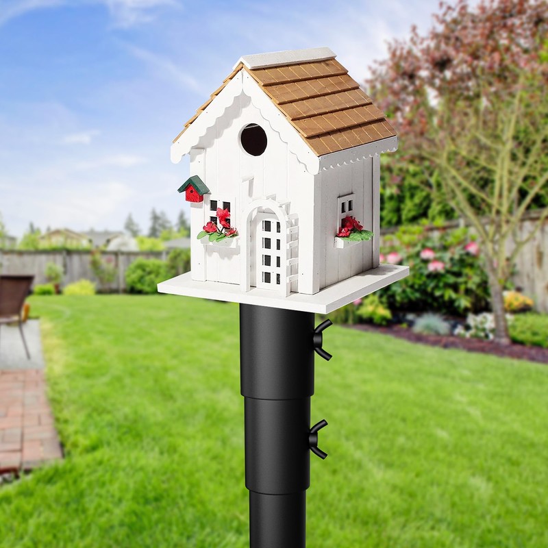 Bird Feeder Pole Mount Adapter,180°Rotation for Easy Setup and Secure