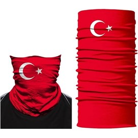 ShopINess Unisex Adult Multifunctional Tube Scarf Neck Warmer Flag Style Football World Cup, Turkey