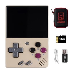 MIYOO Mini V4 Handheld Game Console 64GB TF Card 2.8inch 750*560 IPS Screen Retro Portable Handheld MIYOO Linux System Rechargerable 2000mah Battery (Gray)