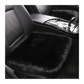 CGEAMDY 2 Pieces Car Seat Cushion Universal, Plush Car Seat Cover, Car Seat Protector, Car Seat Cushion Plush Small Backrest Car Seat Protector, Car Seat Cover Protection Front Seat Single Seat (Black