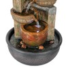 Agoodping Relaxtion Tabletop Fountain with LED Lights-Desktop Waterfall Fountain Submersible