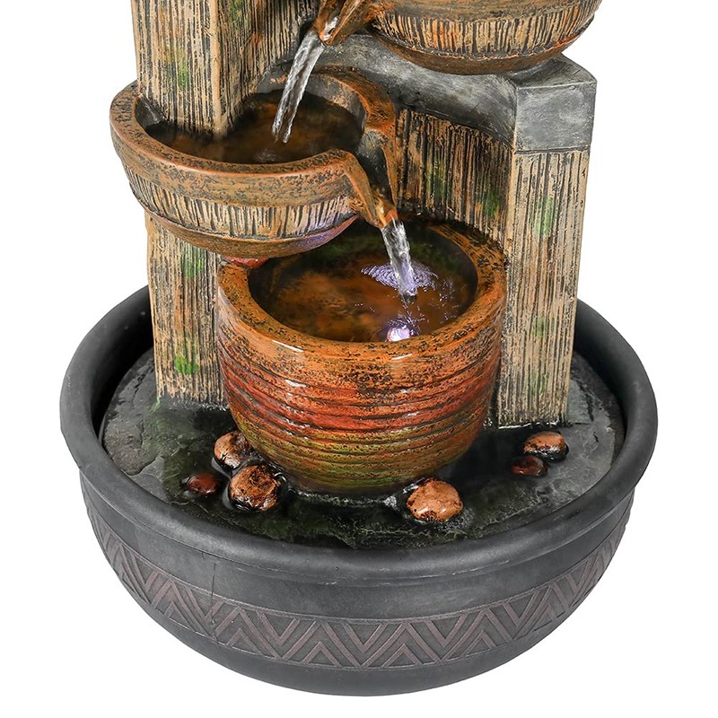 Agoodping Relaxtion Tabletop Fountain with LED Lights-Desktop Waterfall Fountain Submersible