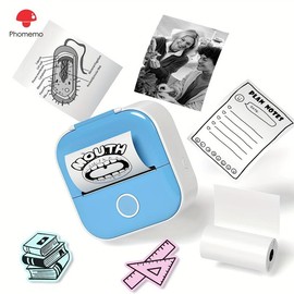 New Phomemo T02 Portable Mini Thermal Printer Thermal Paper Advertising printing and drawing equipment - Color: Green