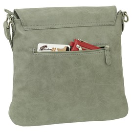 Handbag Gift Set, Shoulder Bag, Suede Imitation, Used Look, various colours Grey