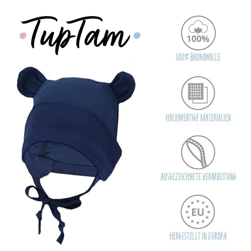 TupTam Baby First Hat with Ear Flaps Pack of 2,