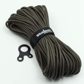 OUTDOOR NINJA NinjaRope Paracord 550-30 m with Paracord Tensioner (Olive, 30)