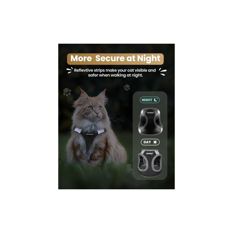 FAYOGOO Arnés para Gatos a Prueba de roturas con Correa,