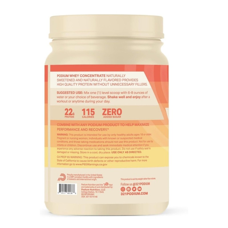 Podium Nutrition Whey Protein Powder Vanilla Ice Cream 22g Protein