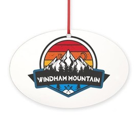 CafePress Windham Mountain Windham New York Oval Wood Ornament, 5.25" W x 3.5" H
