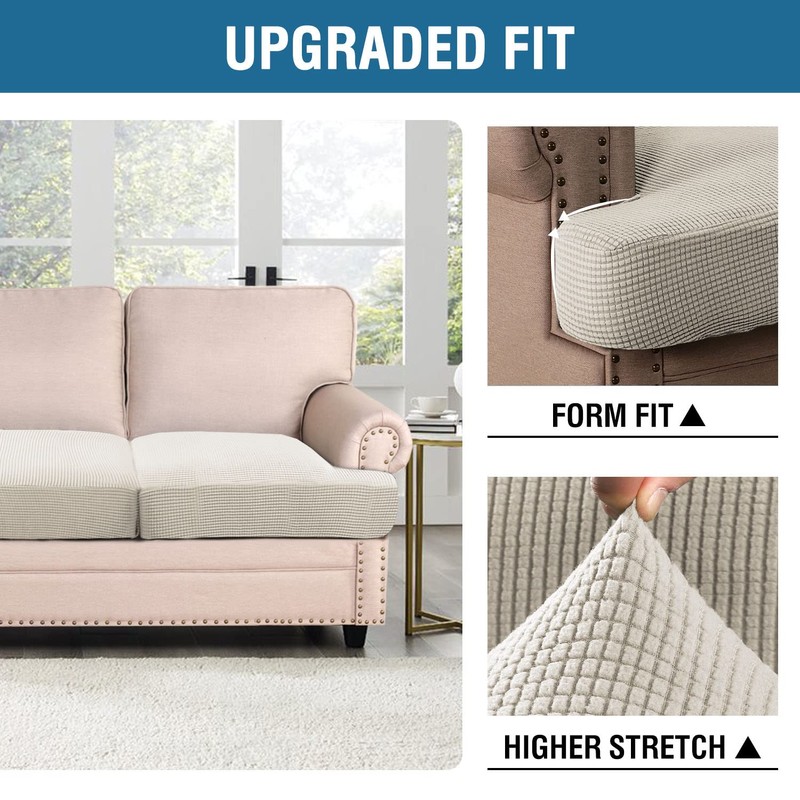 H.VERSAILTEX Stretch 3 Piece T Cushion Sofa Slipcovers Individually Sofa