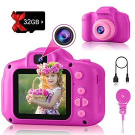PROGRACE Kids Camera Gift - Dual Selfie Kids Digital Camera Age 3 4 5 6 7 8 9 Year Old Children Camera Toys Birthday Holiday Toy Age 3-12 Toddler Camera Kids Video Camcorder Recorder