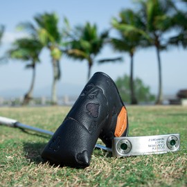 Golf Putter Covers Black Poker Blade Putter Headcovers Leather Golf Club Cover with Magnetic Closure for All Brand