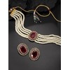 Aheli Kundan Pearl Gargantilla de cuentas de varias capas Pendientes