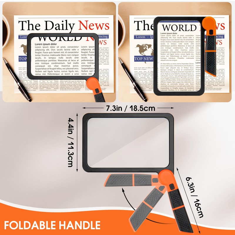 Large Magnifying Glass with Light, Full Page Magnifier 48LED Cold